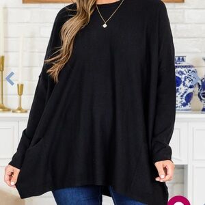 Zenana Outfitters Classic Black V-Neck Sweater